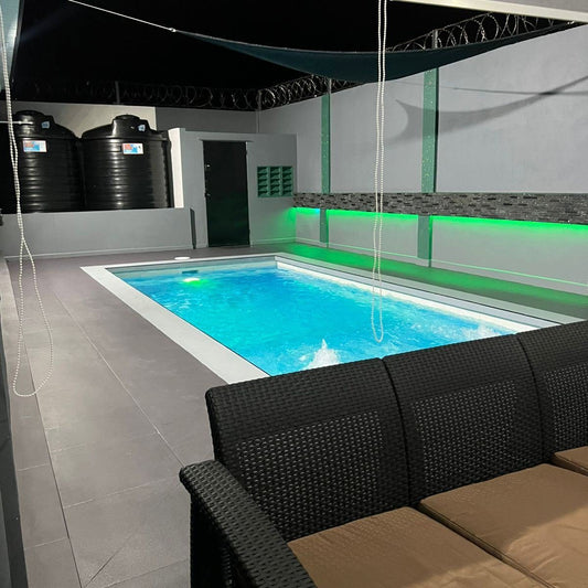 S & K Pool House private pool with LED lighting in Mayaro, Trinidad