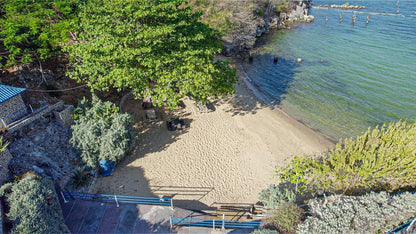 Gaspree Islands private beach aerial view